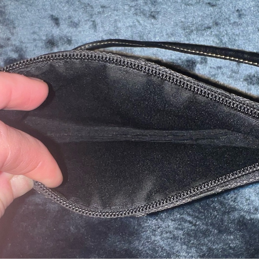 Coach Black Signature Canvas and Leather Wristlet - Picture 5 of 10